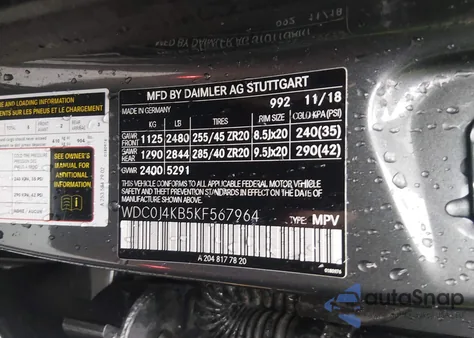 2019 Mercedes-Benz Glc 300 Coupe 4Matic z USA, uszkodzony, nr VIN WDC0J4KB5KF567964